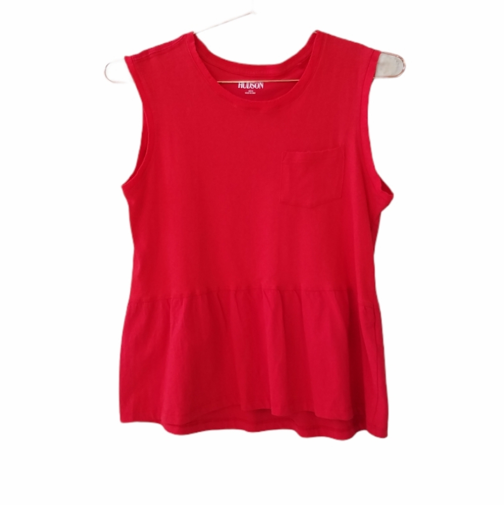 New HUDSON Sleeveless Peplum Flounce Tank Size XL